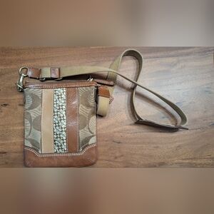 Stylish Brown and Tan Crossbody Bag